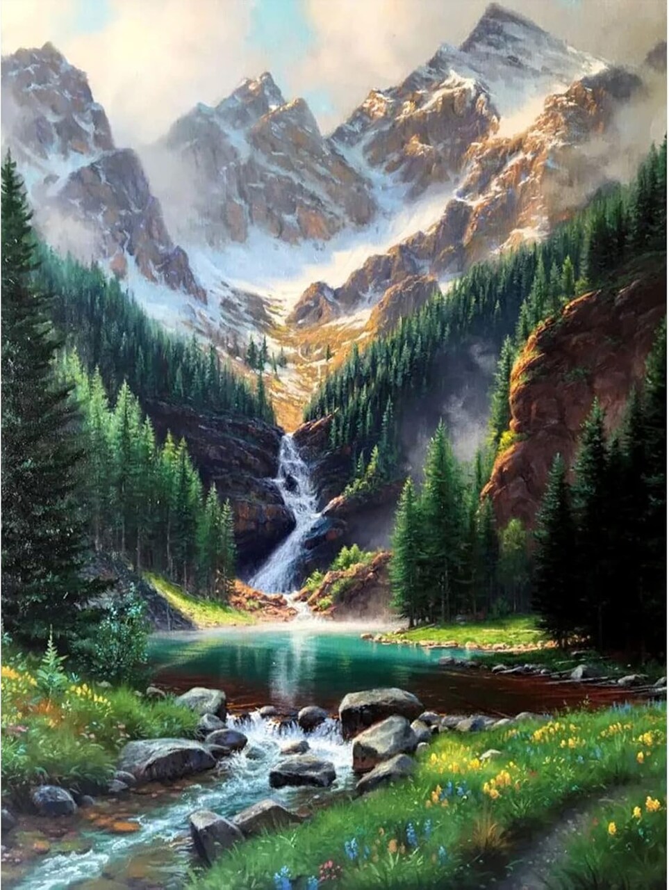 Scenery Diamond Painting Kit for Adult Beginners 5d DIY Shape Crystal Diamond Art Kit, Diamond Painting Kit for Home Wall Decoration (12x16 Inches)